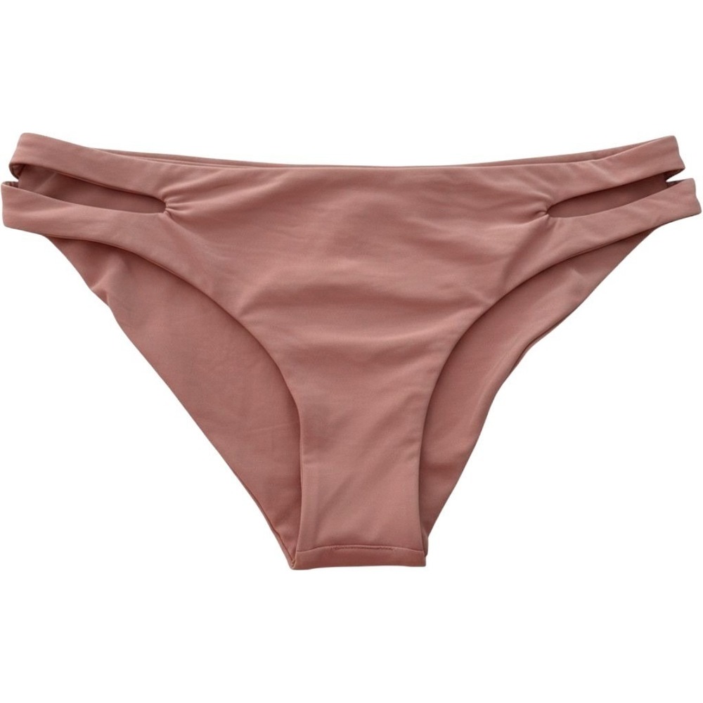 L Space Estella Classic Fit Cut Out Bikini Bottom Women Large Mauve Beach Resort
